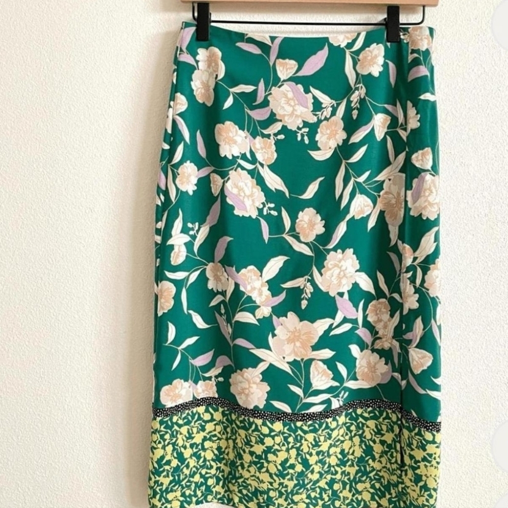 Midi Skirt with High Leg Slit, Size Small